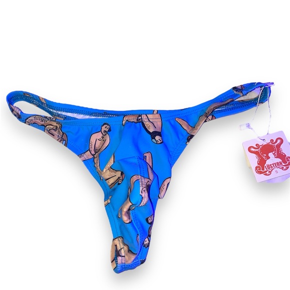 Lustern LA Men’s Thong size Small NWT Swimsuit Man Print Sold Out New Label rare - Picture 3 of 4